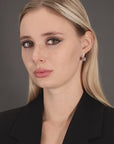 CZ Dangle Square Earrings in Sterling Silver