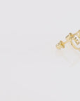 10k Yellow Gold 15th Birthday Heart Stud Earrings