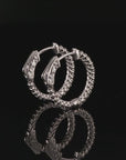 14k White Gold Diamond Hoop Earrings, 0.52 carats