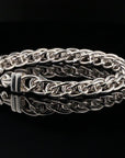 Byzantine Chain Bracelet with Hook Clasp in , 8", Unisex in Sterling Silver