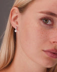 CZ Solitaire Dangle Stud Earrings in Sterling Silver