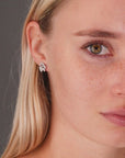 CZ Goat Stud Earrings, GOAT in Sterling Silver