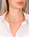 CZ QUEEN Word Necklace in Sterling Silver