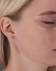 CZ Open Heart Stud Earrings in Sterling Silver