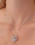 Key to My Heart Charm Necklace in Sterling Silver