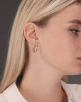14k Gold Two-Tone Spiral Oval Hoop Earrings
