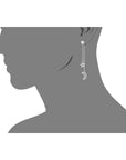 CZ Star and Moon Dangle Earrings in Sterling Silver