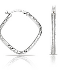 Square Hoop Earrings in 925 in Sterling Silver