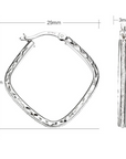 Square Hoop Earrings in 925 in Sterling Silver
