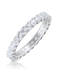 Sterling Silver Simulated Diamond Eternity Band Ring, 2.5mm
