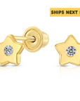 10k Yellow Gold Star Stud Earrings