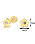 10k Yellow Gold Star Stud Earrings