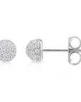 CZ Heart Illusion Earrings, Back Front Ear Jacket Style in Sterling Silver