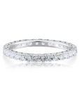 Sterling Silver Simulated Diamond Eternity Band Ring, 2mm