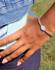 CZ Evil Eye Bracelet, Adjustable in Sterling Silver