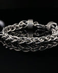 Dark Handmade Byzantine Chain Bracelet. Unisex in Sterling Silver