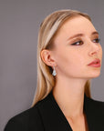 CZ Dangle Teardrop Earrings in Sterling Silver