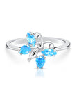 CZ Birthstone Butterfly Ring in Sterling Silver