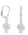 Dangle Ball Earrings, Custom Engraving in Sterling Silver