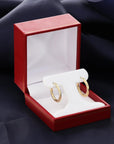 14K Yellow Gold Full Diamond-Cut Flat Hoop Earrings