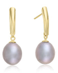 14k Yellow Gold Freshwater Pearl Dangle Earrings With Butterfly Pushbacks