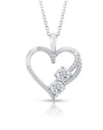 Sterling Silver Eternity Open Heart Necklace