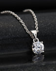 Sterling Silver Classic Solitaire Charm Necklace