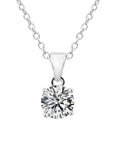 Sterling Silver Classic Solitaire Charm Necklace