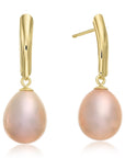 14k Yellow Gold Freshwater Pearl Dangle Earrings With Butterfly Pushbacks