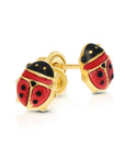 14k Yellow Gold Small Ladybug Stud Earrings