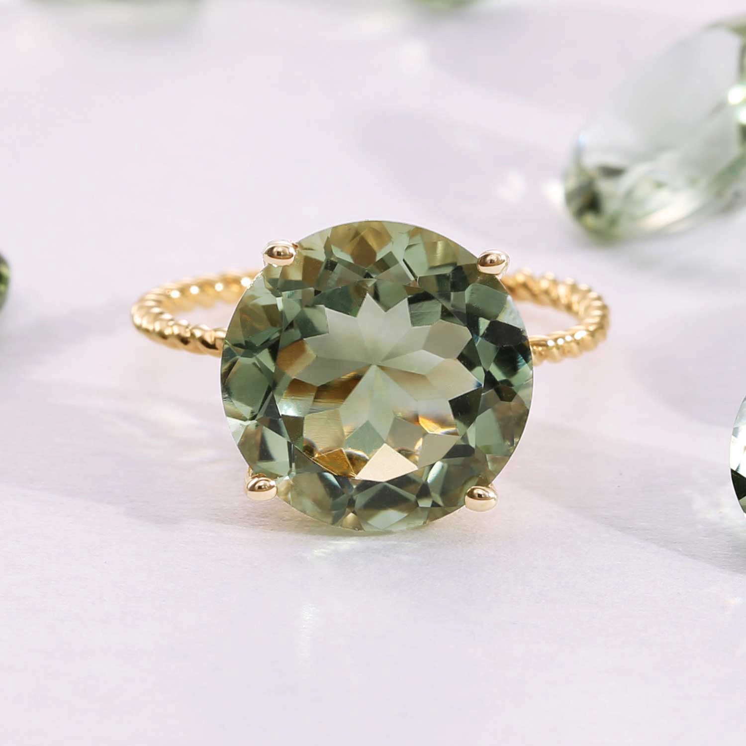 Light green deals amethyst ring