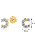 10k Yellow Gold Tiny Lucky Horseshoe Stud Earrings