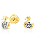10k Yellow Gold Tiny Duck Stud Earrings