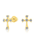 10k Yellow Gold Cross Stud Earrings