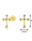 10k Yellow Gold Cross Stud Earrings