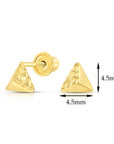 10k Yellow Gold Tiny Triangle Stud Earrings