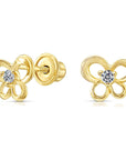 10k Yellow Gold Butterfly Stud Earrings
