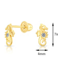 10k Yellow Gold Tiny Seahorse Stud Earrings