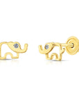 10k Yellow Gold Elephant Stud Earrings