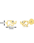 10k Yellow Gold Elephant Stud Earrings
