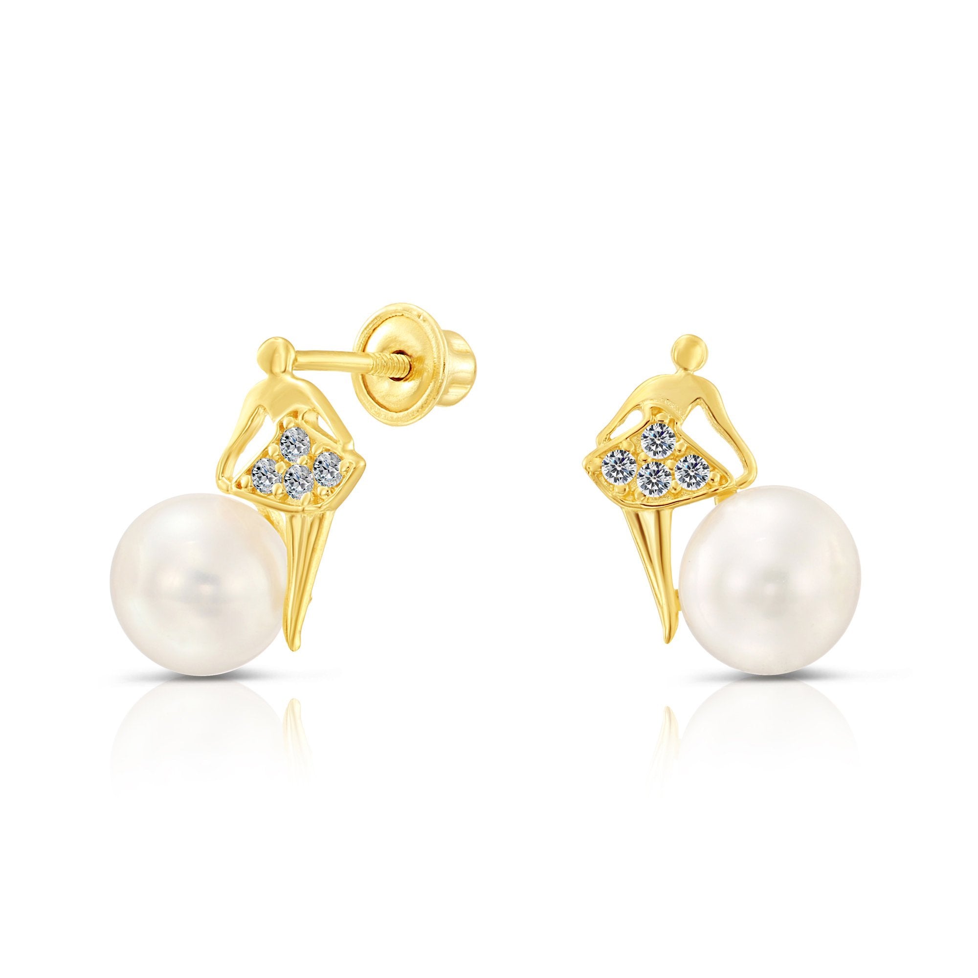 9ct gold pearl stud earrings shop