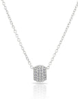 CZ Small Sparkle Ball Charm Necklace in Sterling Silver