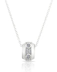 CZ Round Charm Necklace in Sterling Silver