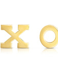 10k Yellow Gold XO Stud Earrings, Hugs and Kisses