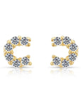 10k Yellow Gold Tiny Lucky Horseshoe Stud Earrings