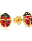 14k Yellow Gold Small Ladybug Stud Earrings