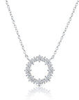 CZ Halo Necklace in Sterling Silver