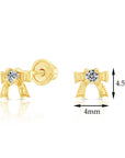 10K Yellow Gold Dainty Bow Stud Earrings