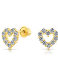 10k Yellow Gold Heart Stud Earrings