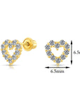 10k Yellow Gold Heart Stud Earrings
